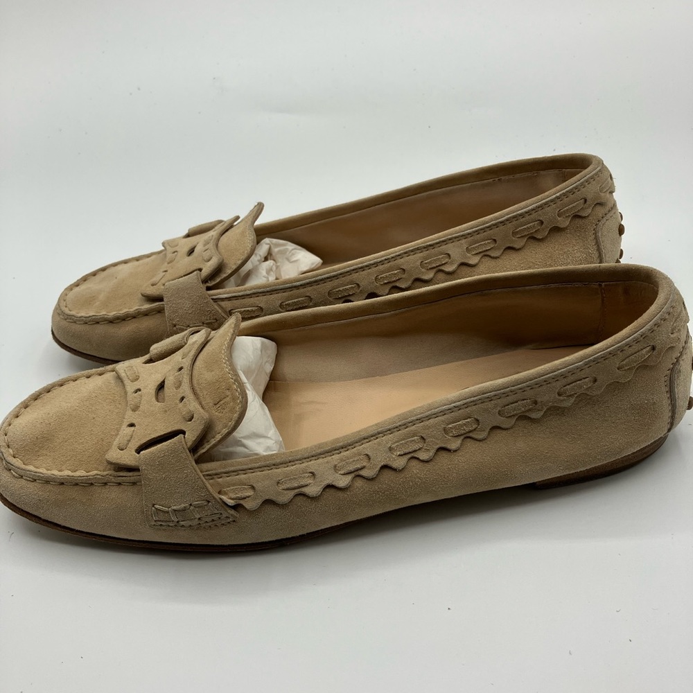 Tod's Beige Suede Driving Loafers